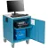 Global Industrial™ Mobile Powered Audio Visual Cart w/ Lockable Cabinet, 480WH Battery, Blue