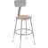 Interion® Steel Shop Stool w/Backrest and Hardboard Seat – Adjustable Height 19-27 - GRY - 2PK