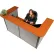 Interion® U-Shaped Reception Station, 88" W x 44"D x 44"H, Cherry Counter, Gray Panel