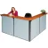 Interion® L-Shaped Reception Station, 80"W x 80"D x 44"H, Cherry Counter, Blue Panel