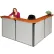 Interion® L-Shaped Reception Station, 80"W x 80"D x 44"H, Cherry Counter, Gray Panel