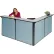 Interion® L-Shaped Reception Station, 80"W x 80"D x 44"H, Gray Counter, Blue Panel