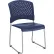 InterionĀ® Stacking Chair With Mid Back, Plastic, Blue - Pkg Qty 4