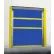 TMI Motorized Roll-Up Bug Dock Door with PVC Coated Blue Vinyl Panels 10 x 10