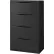 Interion® 4 Drawer Premium Lateral File Cabinet, Letter & Legal Size, 30"W x 18"D x 52"H, Black
