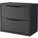 Interion® 2 Drawer Premium Lateral File Cabinet, Legal & Letter Size, 30"W x 18"D x 28"H, Black
