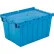 Global Industrial™ Plastic Attached Lid Shipping & Storage Tote, 21-7/8"x15-1/4"x12-7/8",Blue