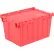 Global Industrial™ Plastic Attached Lid Shipping & Storage Tote, 21-7/8"x15-1/4"x12-7/8", Red