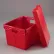 Global Industrial™ Corrugated Plastic Postal Mail Tote w/ Lid, 18-1/2"L x 13-1/4"W x 12"H, Red - Pkg Qty 10