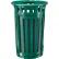 Global Industrial™ Outdoor Slatted Steel Trash Can W/Access Door & Flat Lid, 36 Gallon, Green