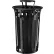 Global Industrial™ Outdoor Slatted Steel Trash Can W/Access Door & Rain Bonnet Lid,36 Gal,Black