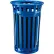 Global Industrial™ Outdoor Steel Slat Recycling Trash Can, Access Door & Flat Lid, 36 Gal, Blue