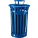 Global Industrial™ Outdoor Steel Slat Recycling Trash Can, Access Door & Rain Lid, 36 Gal, Blue