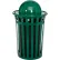 Global Industrial™ Outdoor Slatted Steel Trash Can With Dome Lid, 36 Gallon, Green