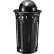 Global Industrial™ Outdoor Slatted Steel Trash Can W/Access Door & Dome Lid, 36 Gallon, Black