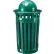 Global Industrial™ Outdoor Slatted Steel Trash Can W/Access Door & Dome Lid, 36 Gallon, Green