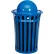 Global Industrial™ Outdoor Slatted Recycling Can w/Dome Lid, 36 Gallon, Blue