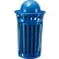 Global Industrial™ Outdoor Slatted Recycling Can w/Access Door & Dome Lid, 36 Gallon, Blue