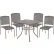 Global Industrial™ Mesh Café Table & Chair Set, 36" Square, 4 Armless Chairs, Bronze