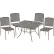 Global Industrial™ Mesh Café Table and Chair Set, 48" Square, 4 Armless Chairs, Bronze