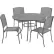 Global Industrial™ Mesh Café Table & Chair Set, 48" Round, 4 Armless Chairs, Gray