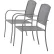 Global Industrial™ Outdoor Café Stacking Armchair, Steel Mesh, Gray, 2 Pack