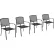 Global Industrial™ Outdoor Café Stacking Armchair, Steel Mesh, Black, 4 Pack