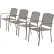 Global Industrial™ Outdoor Café Stacking Armchair, Steel Mesh, Bronze, 4 Pack