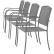 Global Industrial™ Outdoor Café Stacking Armchair, Steel Mesh, Gray, 4 Pack