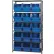 Quantum MSU-533 Steel Shelving With 15 Magnum Giant Hopper Bins Blue, 18x42x75