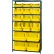 Quantum MSU-16-MIX Steel Shelving With 16 Magnum Giant Hopper Bins Yellow, 18x42x75