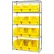 Quantum® 5 Shelf Chrome Bin Shelving, 42"W x 18"D x 74"H, 12 Magnum Bins, Yellow