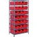 Quantum 2475-950 Steel Shelving with 28 24"D Hulk Hopper Bins Red, 24x36x75