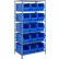 Quantum 2475-953 Steel Shelving with 15 24"D Hulk Hopper Bins Blue, 24x36x75