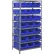 Quantum 2475-950952 Steel Shelving with 24 24"D Hulk Hopper Bins Blue, 24x36x75