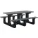 Global Industrial™ 6' Rectangular Picnic Table, Recycled Plastic with Heavy Duty Base, Gray