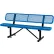Global Industrial™ 6' Outdoor Steel Bench w/ Backrest, Expanded Metal, Blue
