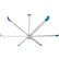 Global Industrial™ 18' HVLS Ceiling Fan, BLDC Motor, 129,626 CFM, 208/240V