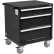 Global Industrial™ Mobile Modular Drawer Cabinet, 3 Drawers, w/Lock, 30"Wx27"Dx37"H, Black