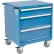 Global Industrial™ Mobile Modular Drawer Cabinet, 3 Drawers, w/Lock, 30"Wx27"Dx37"H, Blue