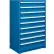 Global Industrial™ Modular Drawer Cabinet, 9 Drawers, w/Lock, 36"W x 24"D x 57"H, Blue