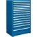 Global Industrial™ Modular Drawer Cabinet, 14 Drawers, w/ Lock, 36"W x 24"D x 57"H, Blue