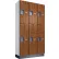 Global Industrial™ Z-Style 2-Tier 6 Door Wood Locker, 36"W x 15"D x 76"H, Cherry, Assembled