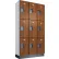 Global Industrial™ 3-Tier 9 Door Wood Locker, 36"W x 15"D x 76"H, Cherry, Assembled