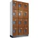 Global Industrial™ 4-Tier 12 Door Wood Locker, 36"W x 15"D x 76"H, Cherry,Assembled