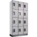 Global Industrial™ 4-Tier 12 Door Wood Locker, 36"W x 15"D x 76"H, Gray, Assembled