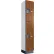 Global Industrial™ Z-Style 2-Tier 2 Door Wood Locker, 12"W x 15"D x 76"H, Cherry, Assembled