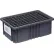 Quantum® Plastic Conductive Dividable Grid Container, 22-1/2"L x 17-1/2"W x 6"H, Black - Pkg Qty 3