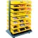 Global Industrial™ Mobile Floor Rack w/ 96(D) Yellow Bins, 36"W x 25-1/2"D x 55"H