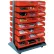 Global Industrial™ Mobile Double Sided Floor Rack - 24 Red Stacking Bins 36 x 54
